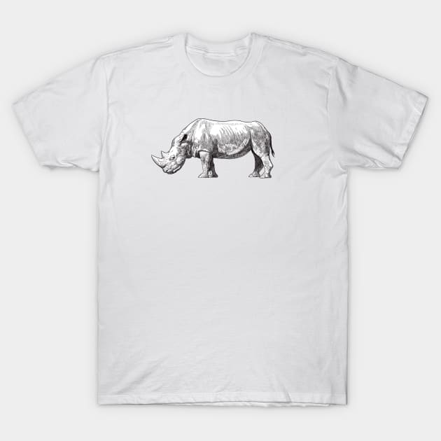 Drawing of a Rhino T-Shirt by StefanAlfonso